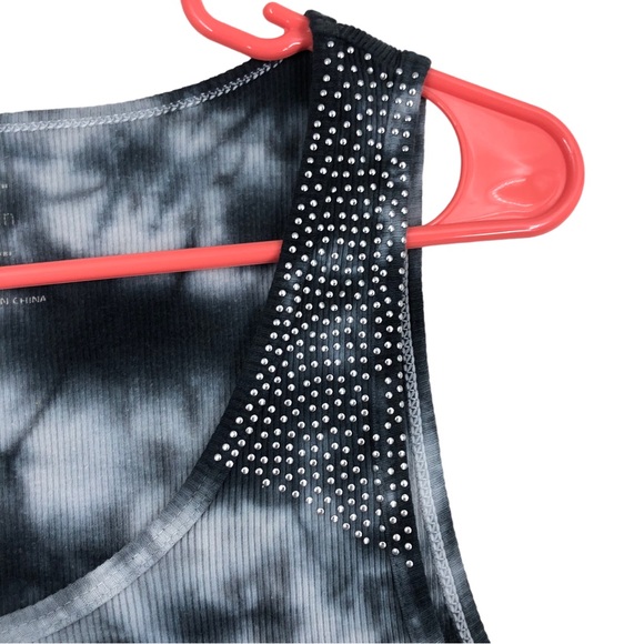 Calvin Klein Tye Dye Ribbed and Studded Tank Top for Layering SZ L - Picture 3 of 6